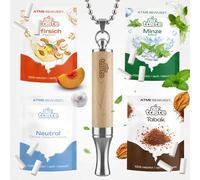 Airtaste Smoking cessation breath chain with more resistance - smoking cessation aid to quit smoking - 9 filters with 1 month supply - breath chain with taste for conscious changeover