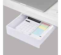 AirTaxiing Under Desk Drawer - Large Under Table Hidden Drawer Desk Accessories & Workspace Organizers Desktop Storage Pencil Slide Out Organizer with Screw Adhesive Tape Shelf Tray at Office