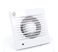 AirTech-UK 100mm Bathroom Extractor Fan with Timer - 4 Inch, 100m³/h, 40dB Quiet Wall Ceiling Window Fan with Back Draught Shutter, Straight or Wave Louvre (Straight Louvre (WW-100E))