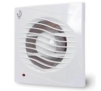 AirTech-UK 100mm Bathroom Extractor Fan with Timer - 4 Inch, 100m³/h, 40dB Quiet Wall Ceiling Window Fan with Back Draught Shutter, Straight or Wave Louvre (Wave Louvre (WW-100L))