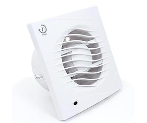 AirTech-UK 100mm Bathroom Extractor Fan with Timer - 4 Inch, 100m³/h, 40dB Quiet Wall Ceiling Window Fan with Back Draught Shutter, Straight or Wave Louvre (Wave Louvre (WW-100L))