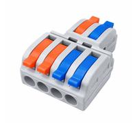 Airtech-Uk 2 To 4 Way Lever Wire Connector Distribution Terminal Block Push Wire Connector Wago-Style