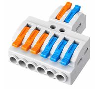 Airtech-Uk 2 To 6 Way Lever Wire Connector Distribution Terminal Block Push Wire Connector Wago-Style