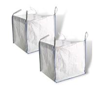 Airtech-UK 2 x New FIBC Bulk Builders Garden Jumbo 1 Ton Bag Waste Sacks with Handles 85 cm x 85 cm x 85 cm Open Top Plain Bottom Rubble Sack Jumbo Sacks Storage