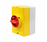 AirTech-UK 40A AC Isolator Switch, IP66 Weatherproof Rotary Disconnect, 415V AC, Lockable OFF Handle, Outdoor HVAC/Air Conditioner Isolator 4P