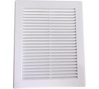 AirTech-UK Air Vent Grille Wall Ducting Plastic Cover Ventilation White Black and Brown Variety of Sizes with Fly Screen/Mesh (250 x 250 mm, White)