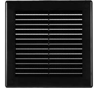 Airtech-Uk Air Vent Grille Wall Ducting Plastic Cover Ventilation With Fly Screen/mesh Black- 150 X150mm