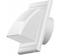 AirTech-UK Airtech Cowl Gravity Flap Wall Non-Return Valve Cowl Duct Cover Air Vent Grille 100mm (White)