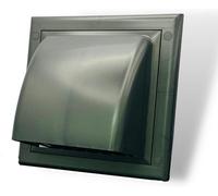 AirTech-UK Airtech Grey Air Vent Grille Gravity Flap External Ventilation Cover Ducting (Cowl) 4" (100mm)