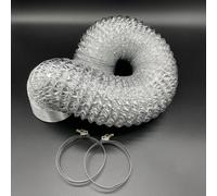 Airtech-Uk Aluminium Ducting 125mm / Dia 5" With 2 Duct Clamps (125mm, 5 Meter)