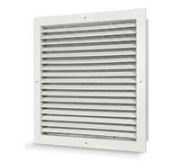 AirTech-UK Aluminum Return Air Grille Fixed Louvre White Powder Coated with Steel Mesh (450 x 450 mm)