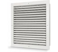 AirTech-UK Aluminum Return Air Grille Fixed Louvre White Powder Coated With Steel Mesh (600 X 600 mm)