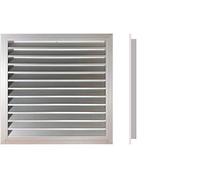 Airtech-UK Anodized Aluminum Fixed Louvre Wall Grille with Bird Mesh 500 x 500
