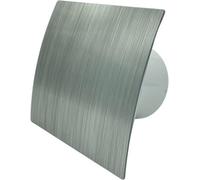 Airtech-Uk Bathroom Extractor Fan 100 mm / 4" Brushed Chrome Finish Decorative Front Panel With Timer