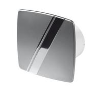 AirTech-UK Bathroom Extractor Fan Linea Style Silver Sateen with Stripes Front with Pullcord