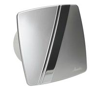 AirTech-UK Bathroom Extractor Fan Linea Style Silver Sateen with Stripes Front with Timer and Humidistat