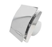 AirTech-UK Bathroom Extractor Fan with Glossy Silver Front Panel - 100mm, 4 Inch Powerful Quiet Extractor Fan, 120m³/h, 37dB Bathroom Ventilation Fan for Toilet & Shower, Wall or Ceiling