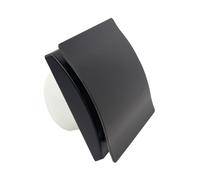 AirTech-UK Bathroom Extractor Fan with Matte Black Front Panel - 100mm, 4 Inch Powerful Quiet Extractor Fan, 120m³/h, 37dB Bathroom Ventilation Fan for Toilet & Shower, Wall or Ceiling