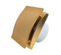 AirTech-UK Bathroom Extractor Fan with Matte Gold Front Panel - 100mm, 4 Inch Powerful Quiet Extractor Fan, 120m³/h, 37dB Bathroom Ventilation Fan for Toilet & Shower, Wall or Ceiling