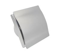 AirTech-UK Bathroom Extractor Fan with Matte Silver Front Panel - 100mm, 4 Inch Powerful Quiet Extractor Fan, 120m³/h, 37dB Bathroom Ventilation Fan for Toilet & Shower, Wall or Ceiling