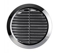 AirTech-UK Chrome Circle Air Vent Grille Adjustable Ducting 100mm (4") to 150mm (6") Fly Screen & Anti-Insect Mesh ABS Plastic