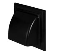 Airtech-Uk Cowl Gravity Flap Wall Non-Return Valve Cowl Duct Cover Air Vent Black 150mm