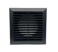 AirTech-UK Extractor Fan Wall Fixed Louvre Grille Ventilation - 4" (100mm) - Black