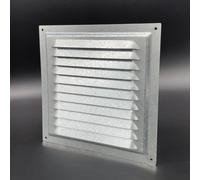 Airtech-Uk Flat Metal Fixed Grille 200X200mm With Flyscreen - External/internal Mounting For Ventilation & Air Conditioning