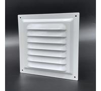 Airtech-Uk Flat White Metal Fixed Grille 150X150mm With Flyscreen - External/internal Mounting For Ventilation & Air Conditioning