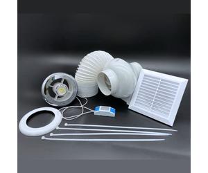 AirTech-UK FlowMax Force- 4" 100mm Inline Centrifugal Fan with Timer, Energy-Saving LED Light, Ducting, and External Grille for Optimal Airflow and Comfortable Living Spaces