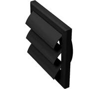 Airtech-Uk Gravity Grille Black 155mm External With 100mm - 4 Inch Round Rear Spigot And Not-Return Shutters Ducting Air Vent