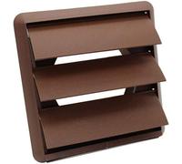 Airtech-Uk Gravity Grille Brown 155mm External With 100mm - 4 Inch Round Rear Spigot And Not-Return Shutters Ducting Air Vent