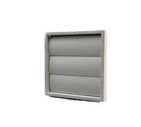 Airtech-Uk Gravity Grille Grey 155mm External With 100mm - 4 Inch Round Rear Spigot And Not-Return Shutters Ducting Air Vent