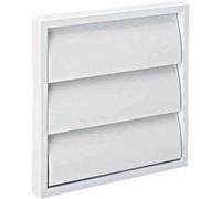Airtech-Uk Gravity Grille White 155mm External With 100mm - 4 Inch Round Rear Spigot And Not-Return Shutters Ducting Air Vent