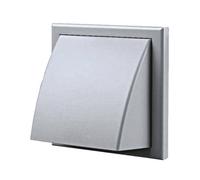 Airtech-Uk Grey Cowl Outlet Grille Wall Vent 100mm/4" Round Rear Spigot And Wind Baffle Back Draught Shutter