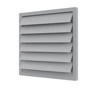 AirTech-UK Grey Gravity Grille Vent For Extractor Plate Fans 250mm External Plastic Louvered Wall Vent Cover For Hvac & Ducting