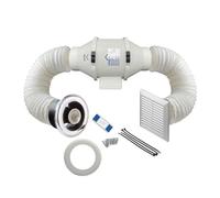 Airtech-Uk Inline Bathroom Loft Extractor Fan Kit With Led Light And Run On Timer 100mm / 4""