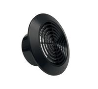 AirTech-UK Internal Ventilation Round Black Grille 100mm / Dia 4" - Easy Disassembly, Insect Screen, Nylon Mesh - Ceiling Grille for Neat Ventilation System Termination