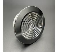 AirTech-UK Internal Ventilation Round Chrome 100mm / Dia 4" - Easy Disassembly, Insect Screen, Nylon Mesh - Ceiling Grille for Neat Ventilation System Termination