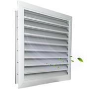 AirTech-UK Louvre Vent Aluminium - Anodised Finish with Steel Mesh - MaxShield Series Weatherproof Ventilation Grille - Large Air Vent Cover for Outdoor Use (Silver, 450 x 450 mm)