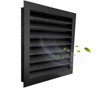 AirTech-UK Louvre Vent Aluminium - Black Powder Coated Finish with Steel Mesh - MaxSheild Series Weatherproof Ventilation Grille - Large Air Vent Cover for Outdoor Use (300 x 300 mm)