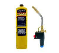 AirTech-UK MAP Hand Torch Self Igniting with 3 Map Gas - Industrial-Grade Construction Torch- Adjustable Flame Control, Hands-Free Operation - Ideal for Soldering, Brazing, Welding, and Cooking (3)