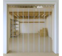AirTech-UK PVC Strip Curtain Door Kit 2 x 2.3 meters Coldroom Warehouse Catering Vinyl Clear Plastic with 13 Strips (2mm Thick and 200mm Wide), Stainless Steel Rail and Clamps
