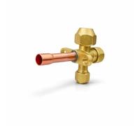 AirTech-UK Refrigeration Service Valve - Brass HVAC Access Valve with Copper Connection - 1/4", 3/8", 1/2", 5/8" Sizes - Air Conditioning & Refrigeration Charging Valve (5/8")