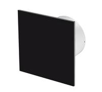 AirTech-UK Silent Bathroom Extractor Fan - Black Glass Front Panel, 100mm / 4", Timer