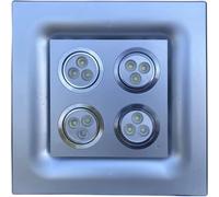 Airtech-Uk Silver Bathroom Extractor Fan With 12 W Led Light Ceiling 100mm / 4 Inches Exhaust Fan
