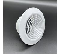 AirTech-UK White Internal Ventilation Round Grille 100mm / Dia 4" - Easy Disassembly, Insect Screen, Nylon Mesh - Ceiling Grille for Neat Ventilation System Termination