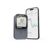 Airthings Corentium Home 2 - Portable Digital Radon Detector (Bluetooth, Temperature & Humidity) • LCD Display - 2×AA Batteries, Up to 3 Years Battery Life • Dark Grey - 325