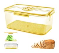 Airtight Bread Bins,Bread Storage Containers Plastic Bread Storage Box with Lid,Time Recording Bread Box Bread Loaf Keeper Bread Container to Keep It Fresh for Kitchen Counter (Yellow)