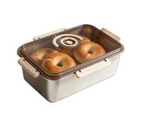 Airtight Bread Box,Airtight Metal Container with Lid and Handle | Metal Bread Box,for Pantry and Fridge Foods Sandwiches Roast Bread Dough Bagel Roll